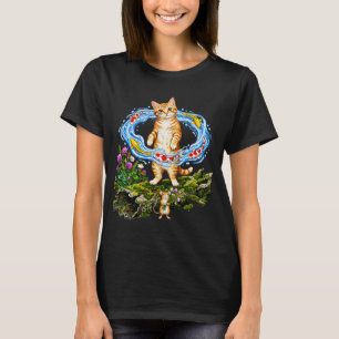 Orange Tabby Cat ,Mouse and Koi Fish T-Shirt