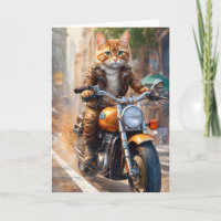 Orange Tabby Cat Out for a Motorcycle Ride