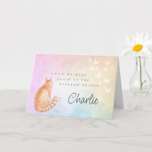 Orange Tabby Cat Rainbow Bridge Pet Loss Memorial Card