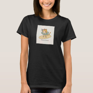 Orange Tabby Cat Ready For Summer Pool Beach Beig T-Shirt