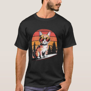 Orange Tabby Cat Sunset Friendly Wearing Sunglasse T-Shirt