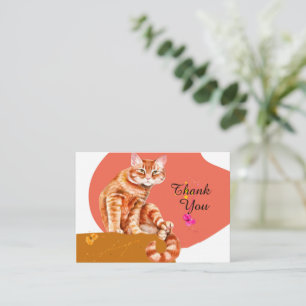 Orange Tabby Cat Thank You Cat Card