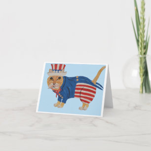 Orange Tabby Cat Uncle Sam Announcement