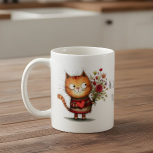 Orange Tabby Cat Will You Be My Valentine? Coffee Mug