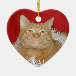 Orange tabby Christmas Ceramic Tree Decoration