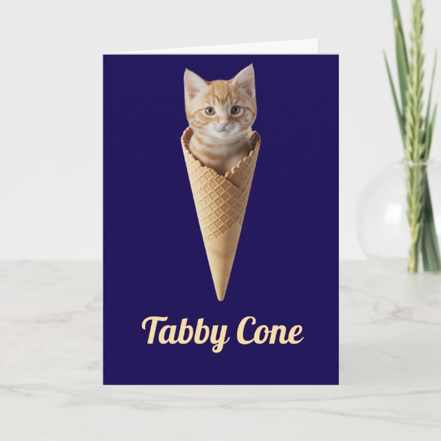 Orange Tabby Cone Card (Front)