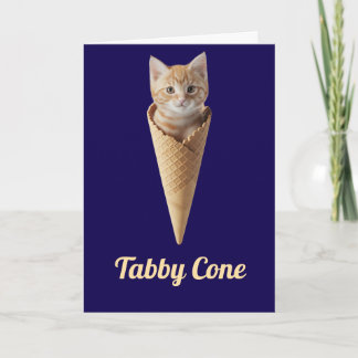 Orange Tabby Cone Card