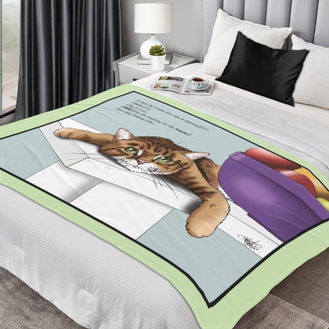 Orange Tabby Cute Treats Fleece Blanket (Creator Uploaded)