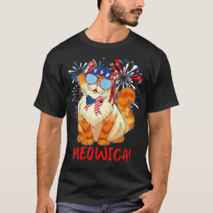 Orange Tabby Gangsta Cat Tattoos Bandanna July 4th T-Shirt