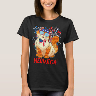 Orange Tabby Gangsta Cat Tattoos Bandanna July 4th T-Shirt