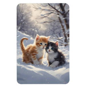 Orange Tabby Grey and White Cats Refrigerator Magnet