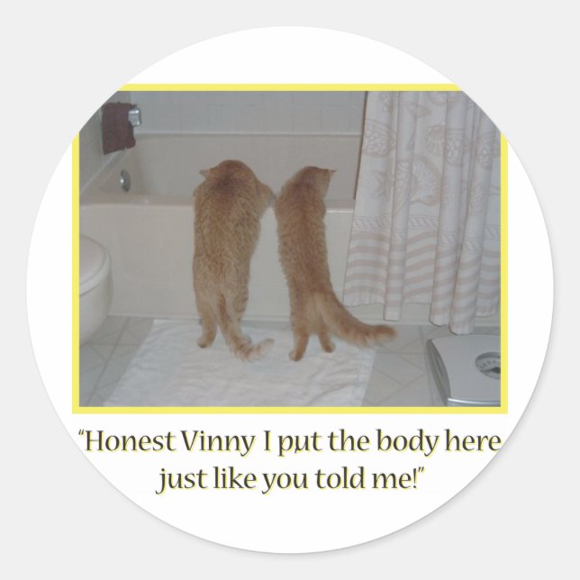 Orange Tabby Halloween cats Classic Round Sticker (Front)