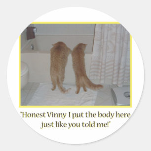 Orange Tabby Halloween cats Classic Round Sticker