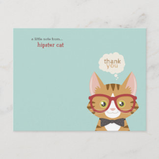 Orange Tabby Hipster Cat Thank You Invitation