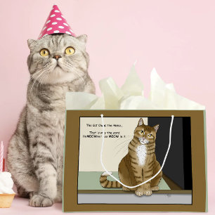 Orange Tabby Homeowner Funny Cat Large Gift Bag