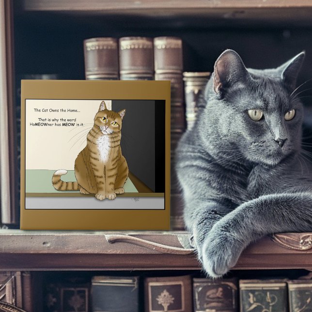 Orange Tabby Homeowner Funny Cat Tile (Creator Uploaded)