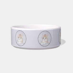 Orange Tabby Kitten Painting - Original Cat Art Bowl