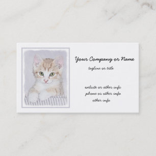 Orange Tabby Kitten Painting - Original Cat Art Business Card