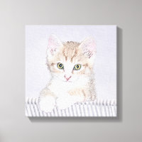 Orange Tabby Kitten Painting - Original Cat Art