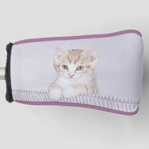 Orange Tabby Kitten Painting - Original Cat Art Golf Head Cover