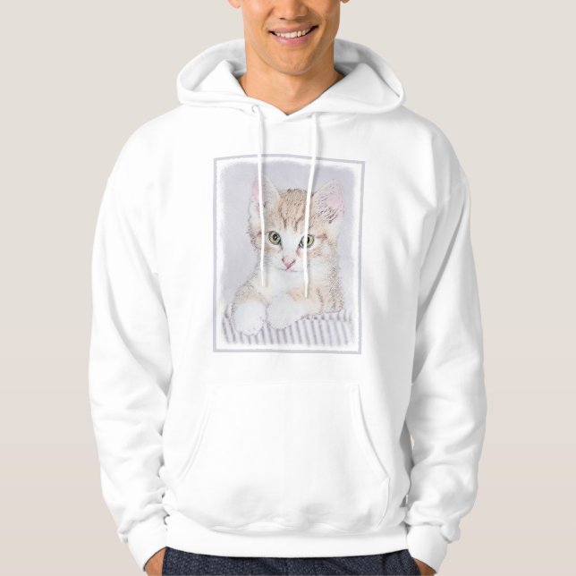 Orange Tabby Kitten Painting - Original Cat Art Hoodie (Front)