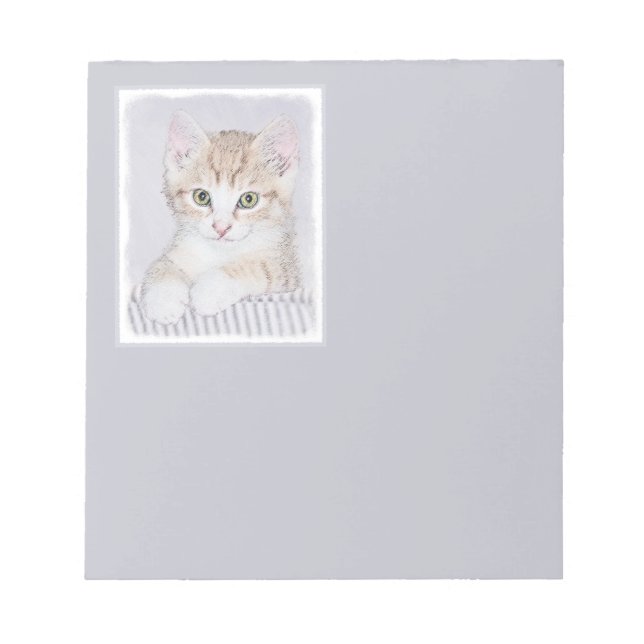 Orange Tabby Kitten Painting - Original Cat Art Notepad (Front)