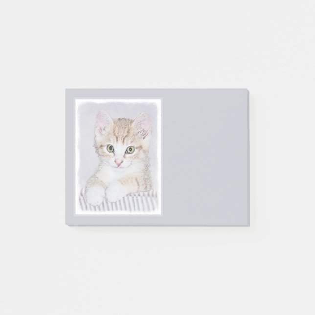 Orange Tabby Kitten Painting - Original Cat Art Post-it Notes (Front)