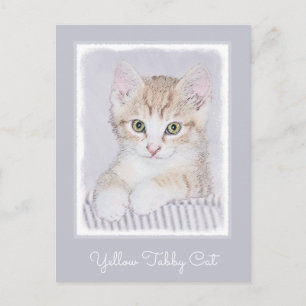 Orange Tabby Kitten Painting - Original Cat Art Postcard
