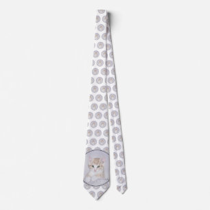Orange Tabby Kitten Painting - Original Cat Art Tie