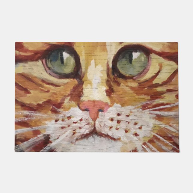 Orange Tabby Painting Detail  Doormat (Front)