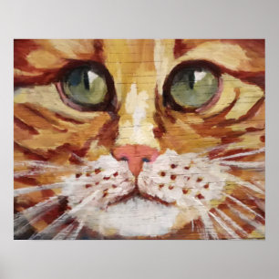 Orange Tabby Painting Detail Poster