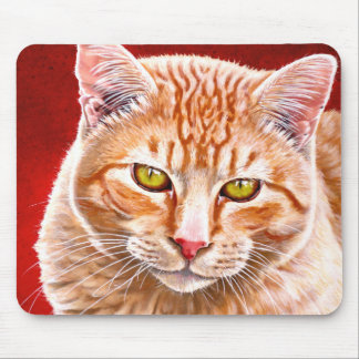 Orange Tabby Painting Mouse Mat