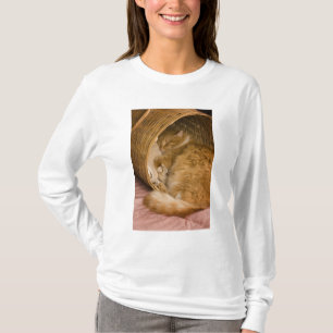 Orange tabby sleeping in hamper T-Shirt