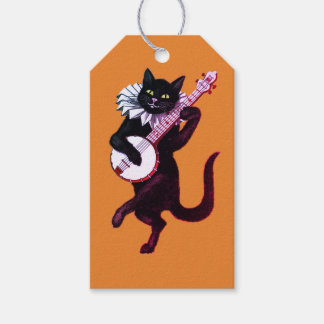 ORANGE TAG BLACK CAT Gift Tag