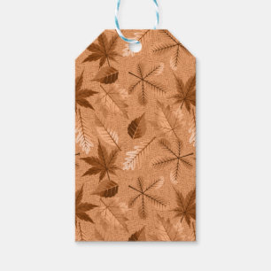 ORANGE TAN FALL AUTUMN LEAVES GIFT TAGS