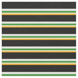 Orange, Tan, Forest Green, White & Black Coloured Fabric