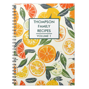 orange tangerine citrus fruits Personalised Recipe Notebook