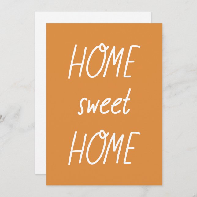 Orange Tangerine Script Home Sweet Home Moving Announcement (Front/Back)