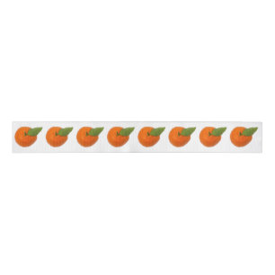 Orange tangerine with green leaf grosgrain ribbon