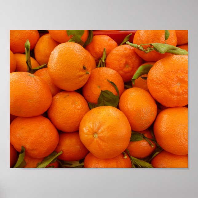 ORANGE TANGERINES PHOTOGRAPHY FRUIT FOOD WALLPAPER POSTER (Front)