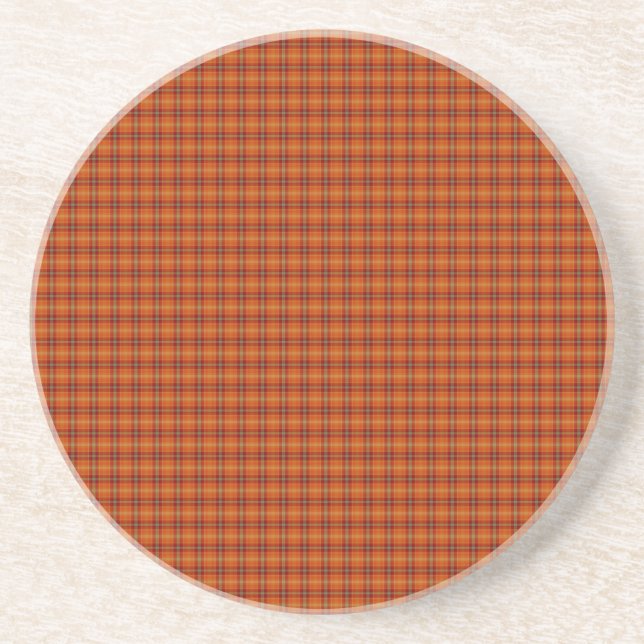 Orange Tartan Coaster (Front)
