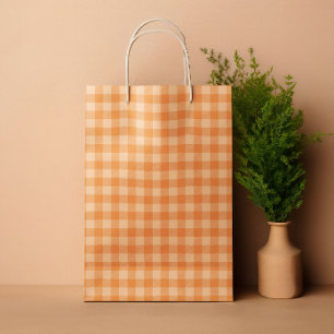 Orange Tartar plaid summer  Medium Gift Bag
