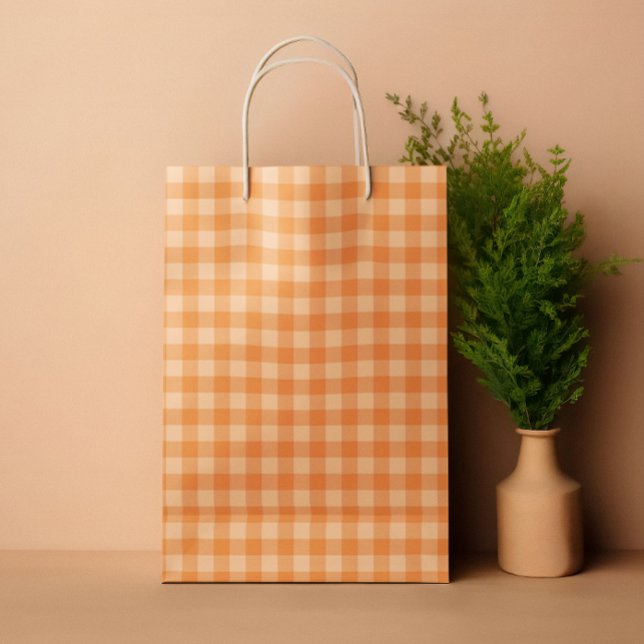 Orange Tartar plaid summer  Medium Gift Bag (Orange Tartar plaid summer Medium Gift Bag)