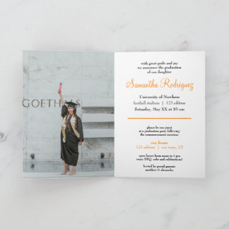 Orange Tassel Graduation Announcement