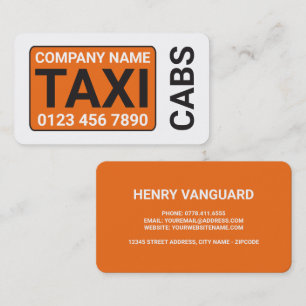 Orange Taxi Cab Business Card