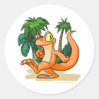 Orange Techo on a Mystery Island quest Classic Round Sticker