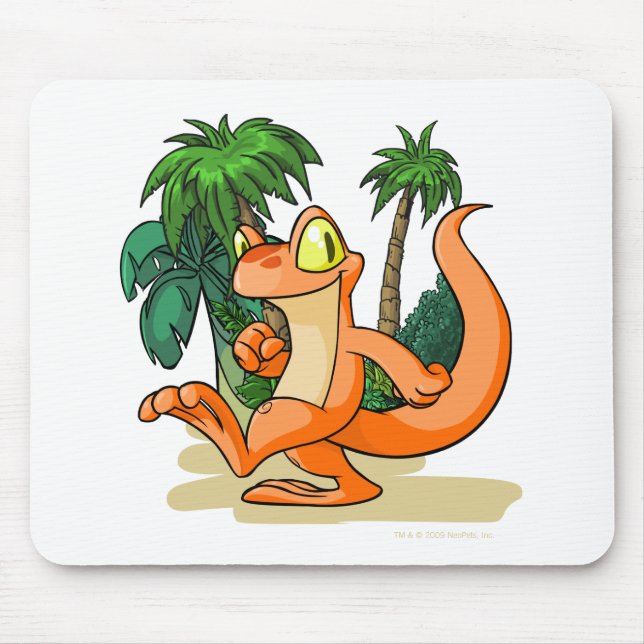 Orange Techo on a Mystery Island quest Mouse Mat (Front)