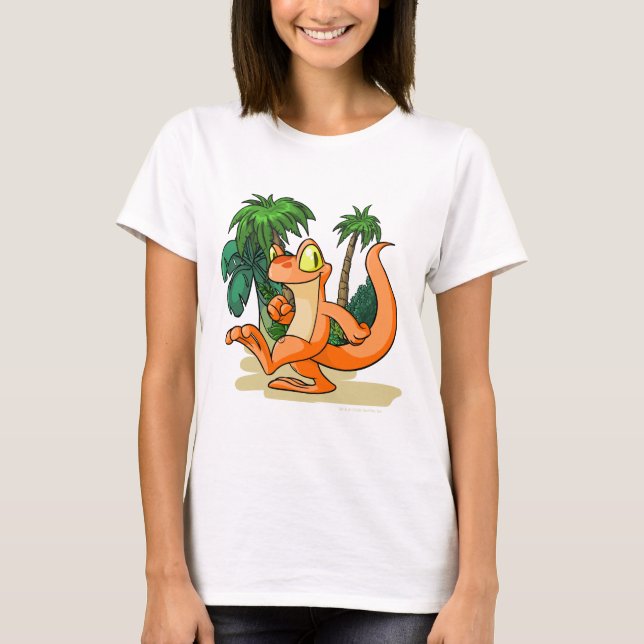 Orange Techo on a Mystery Island quest T-Shirt (Front)