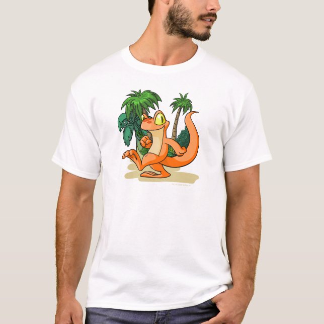 Orange Techo on a Mystery Island quest T-Shirt (Front)