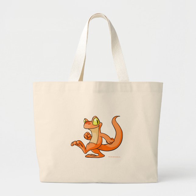 Orange Techo on a quest Large Tote Bag (Front)